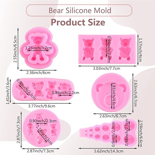 Miniatura 3 de Molde de silicona para fondant de oso 3D, molde de fondant de perlas de bola, semiesfera, chocolate, moldes de silicona para decoración de pasteles,