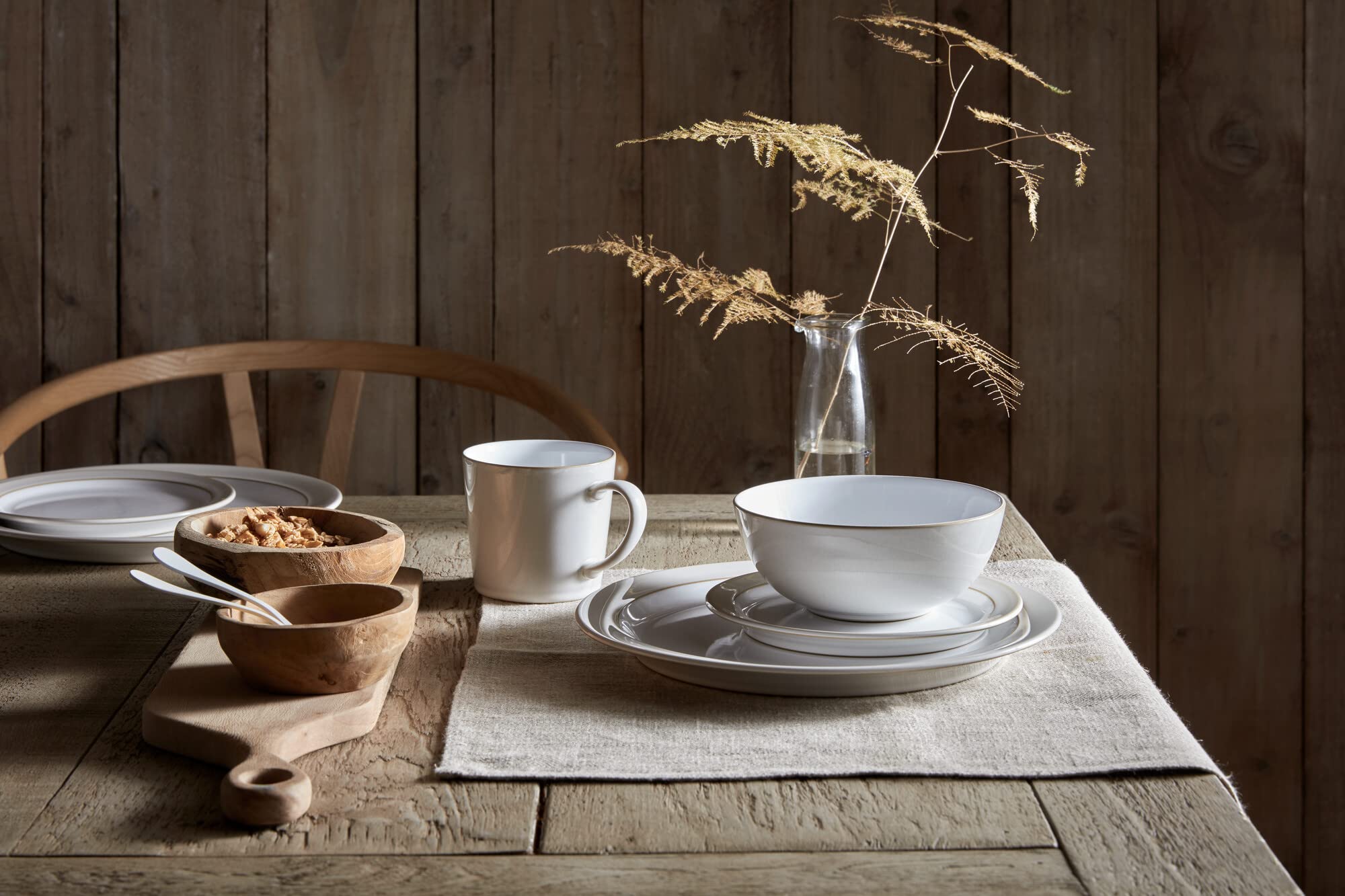 Denby - Greenwich - Set di 2 tazze da tè e piattini - Lavabile in lavastoviglie, forno, microonde e congelatore - Ideale per tè e caffè - Stoviglie in