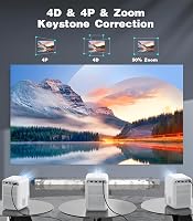 COMAOGO Mini WiFi Bluetooth Projektor 1080p 350 ANSI - Hordozható Okos Kivetítő 4K Támogatással, 4D Keystone Korrekcióval, 50% Digitális Zoo 4