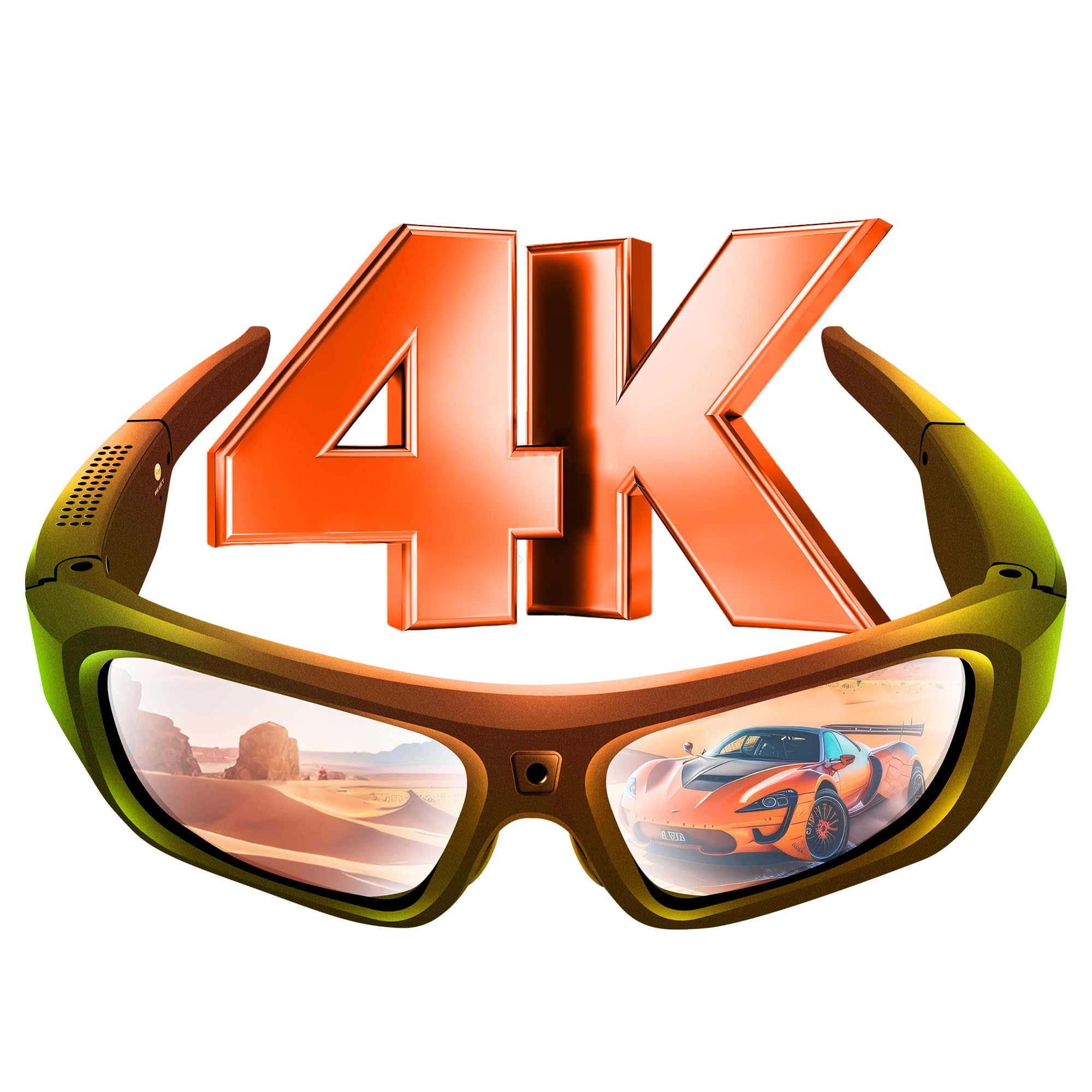 2026 Newly Enhanced Camera Glasses 4K Smart Sunglasses Camera for Men Smart Video Eyeglasses with UV400 Protection for