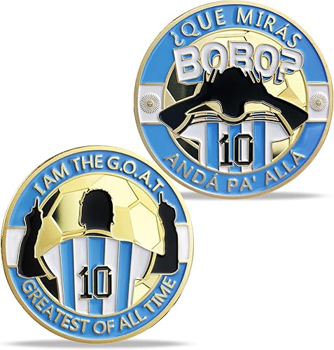 Estrella de Fútbol Moneda Conmemorativa I AM The GOA.T Ball King Medalla Regalo Qué Mirás Bobo, Andá Pa' Allá