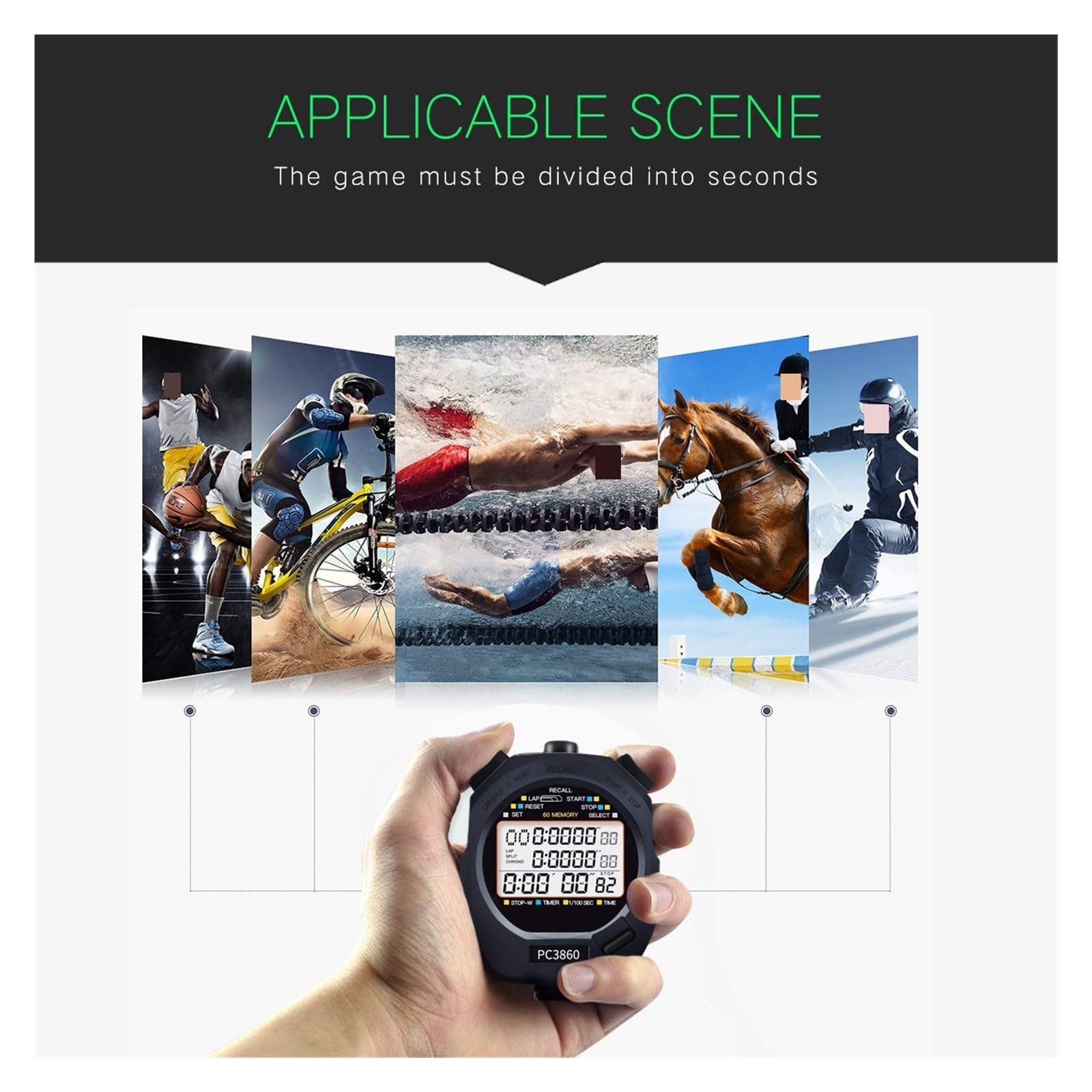 Cronometro Digitale Cronografo Palmare Allenamento Sportivo Orologio Da Polso Timer Facile Da Usare, Preciso
