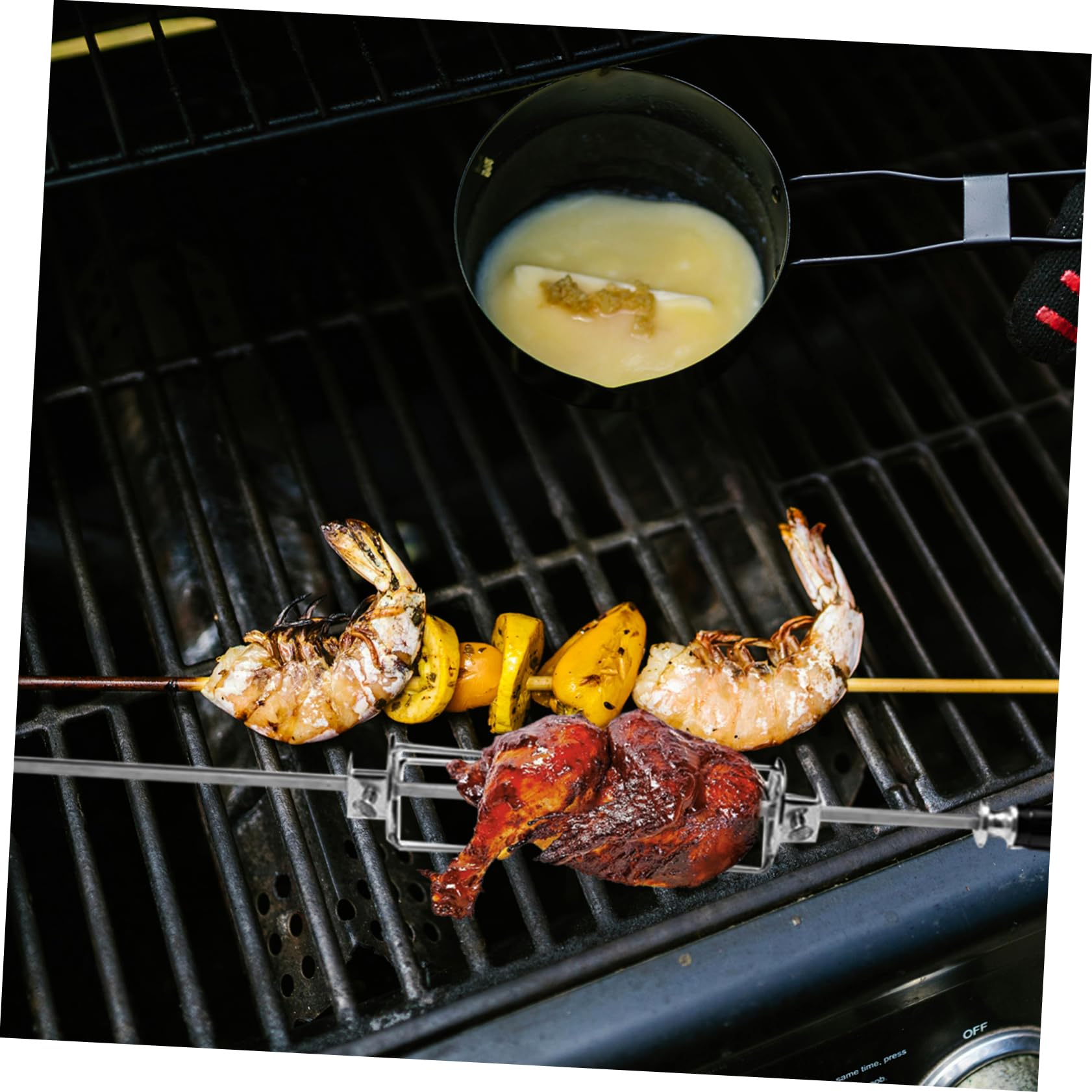 Happyyami 8pezzi Forchette Per Arrosto Acciaio Inossidabile Per Grigliare e Pollo Utensili Da Cucina Per Bbq e Ristorazione e Portare Con Sé