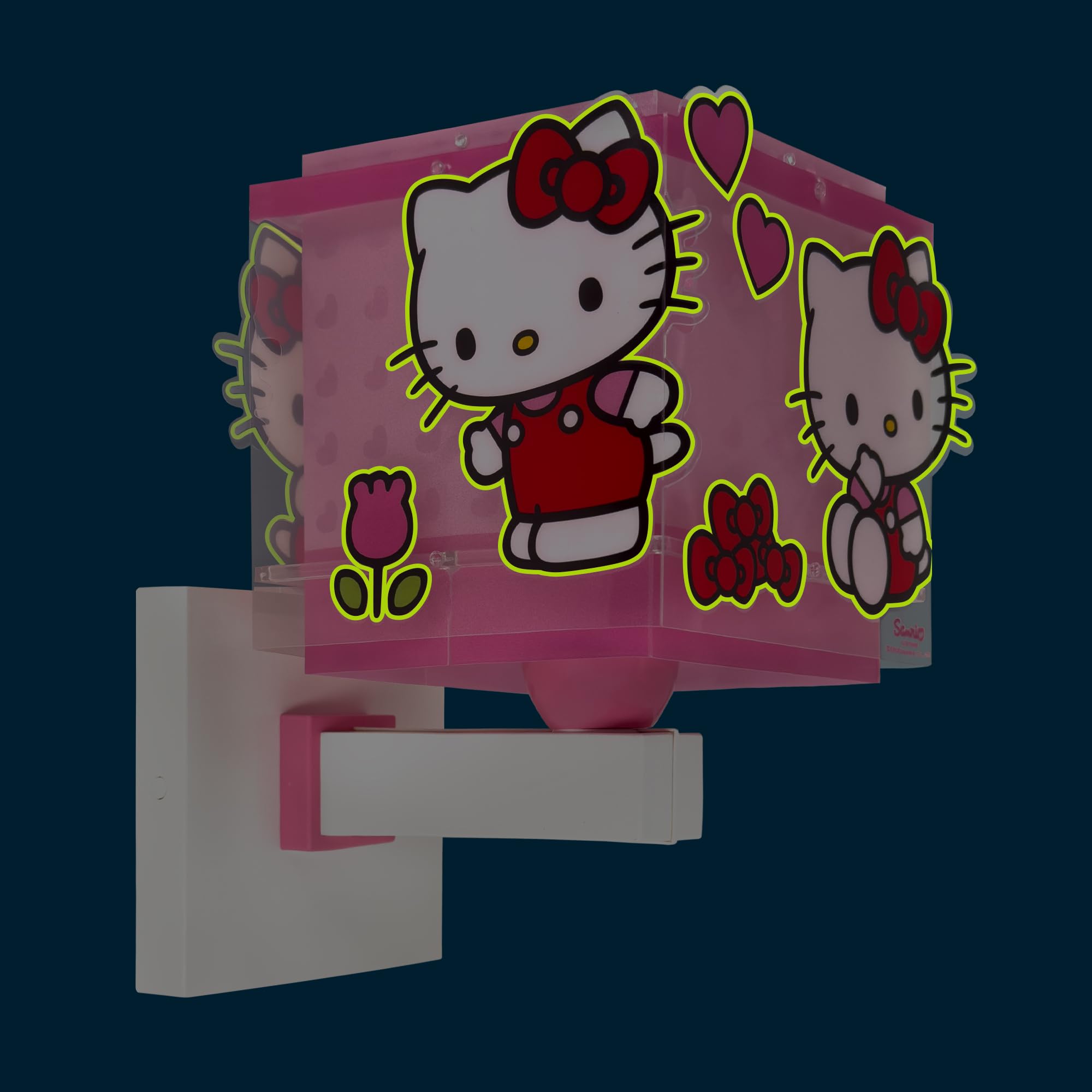 Dalber Lámpara Aplique Pared Infantil Hello Kitty 73269 E27 | Lámpara aplique de pared con instalación directa a la corriente o mediante cable con interruptor incluido.