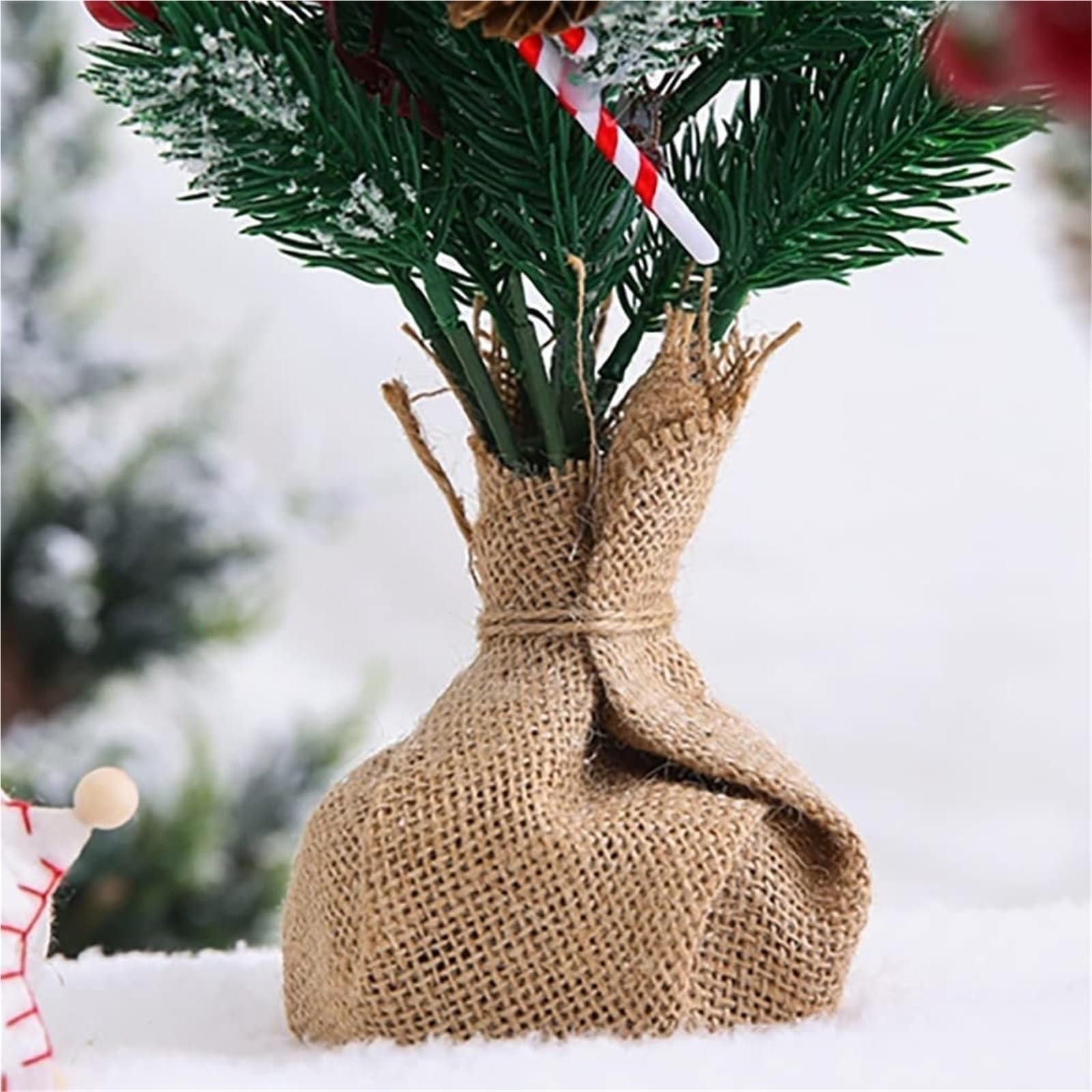 Piccolo albero di Natale da tavolo da 17,7 pollici, decorazioni artificiali for alberi di Natale for la casa Piante artificiali