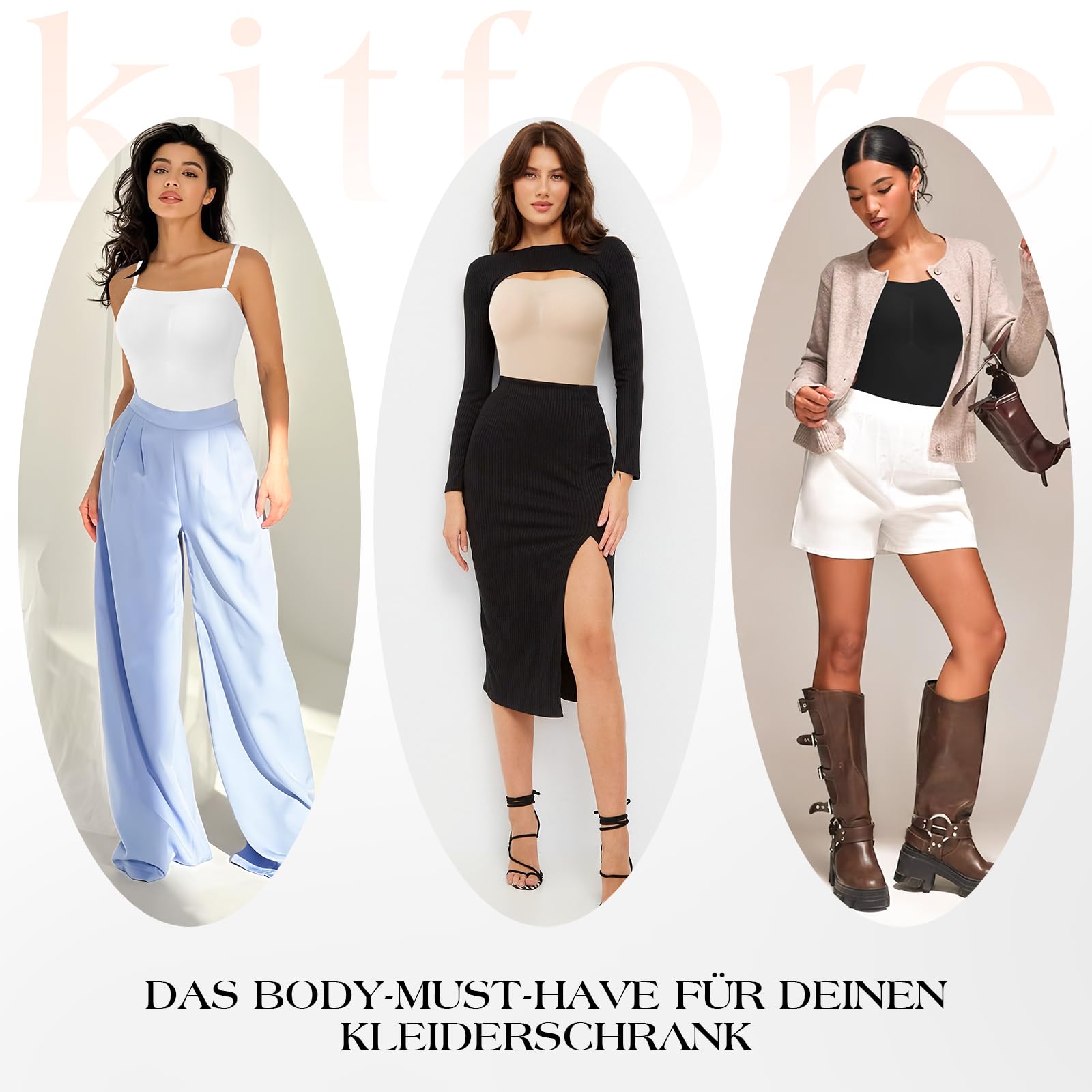 Shapewear Damen Body mit Abnehmbaren Trägern Formende Overall-Shorts für Bauchweg Nahtlose Atmungsaktiver Shaping Bodysuit