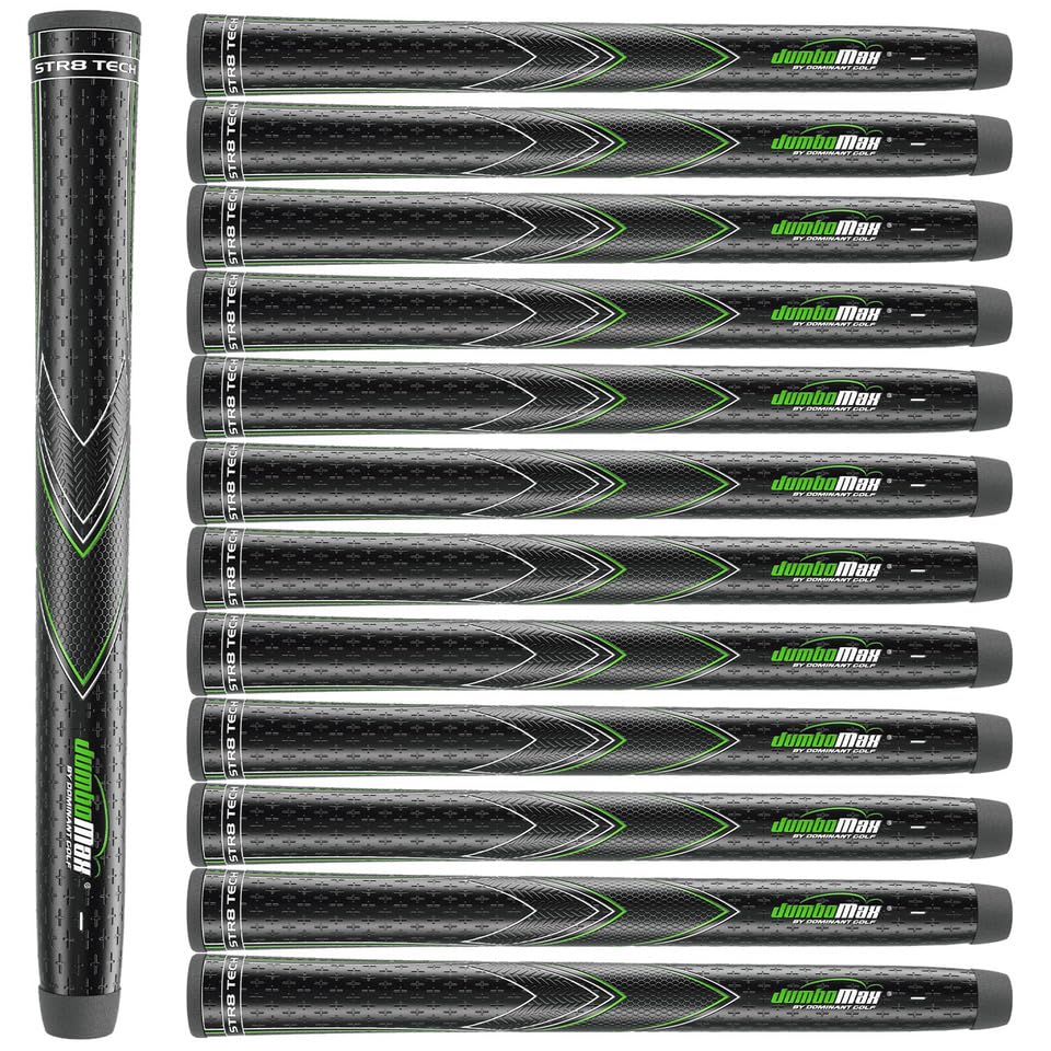 JumboMax STR8 Tech Non-Tapered Grip, Tour Series, Medium (+5/16'), 13-Pack