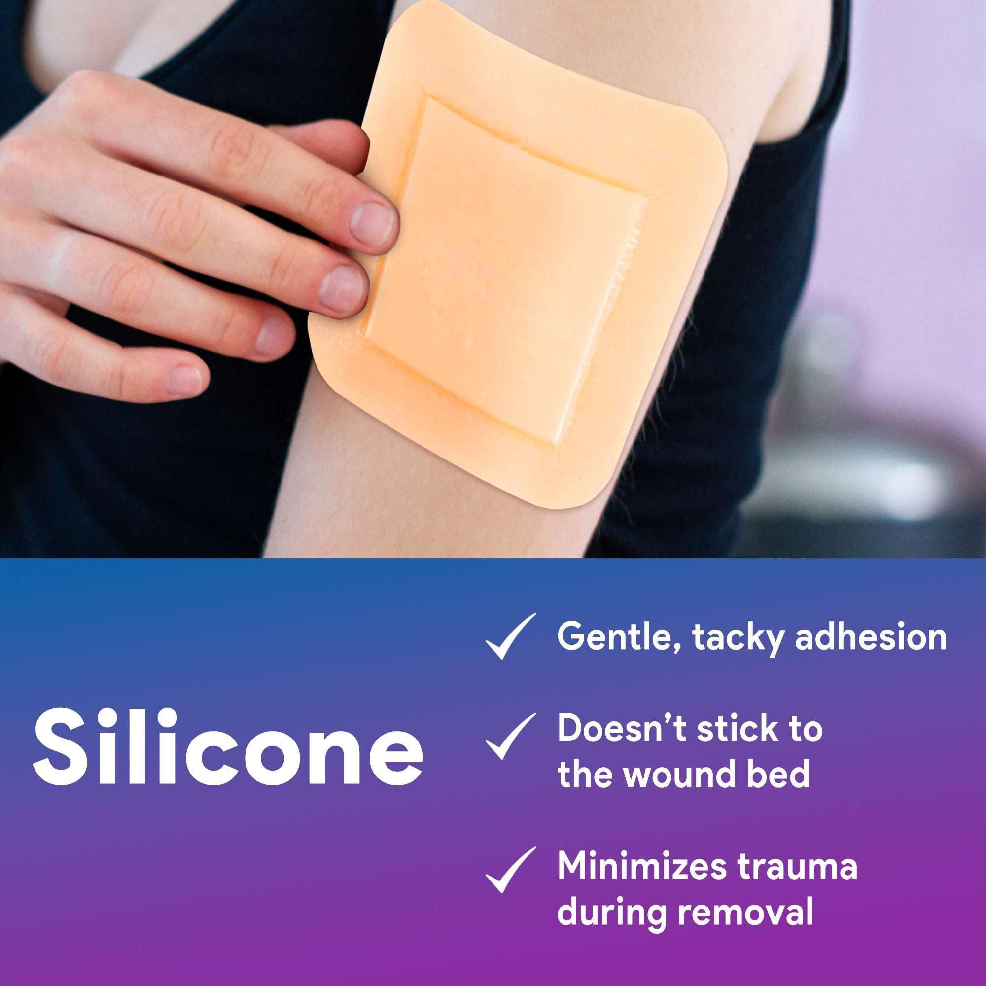Apósitos de espuma de silicona de 6 x 6 pulgadas, 10 vendajes de silicona con bordes para heridas, almohadillas muy absorbentes para heridas de exudado moderadas y pesadas, buenos para pieles
