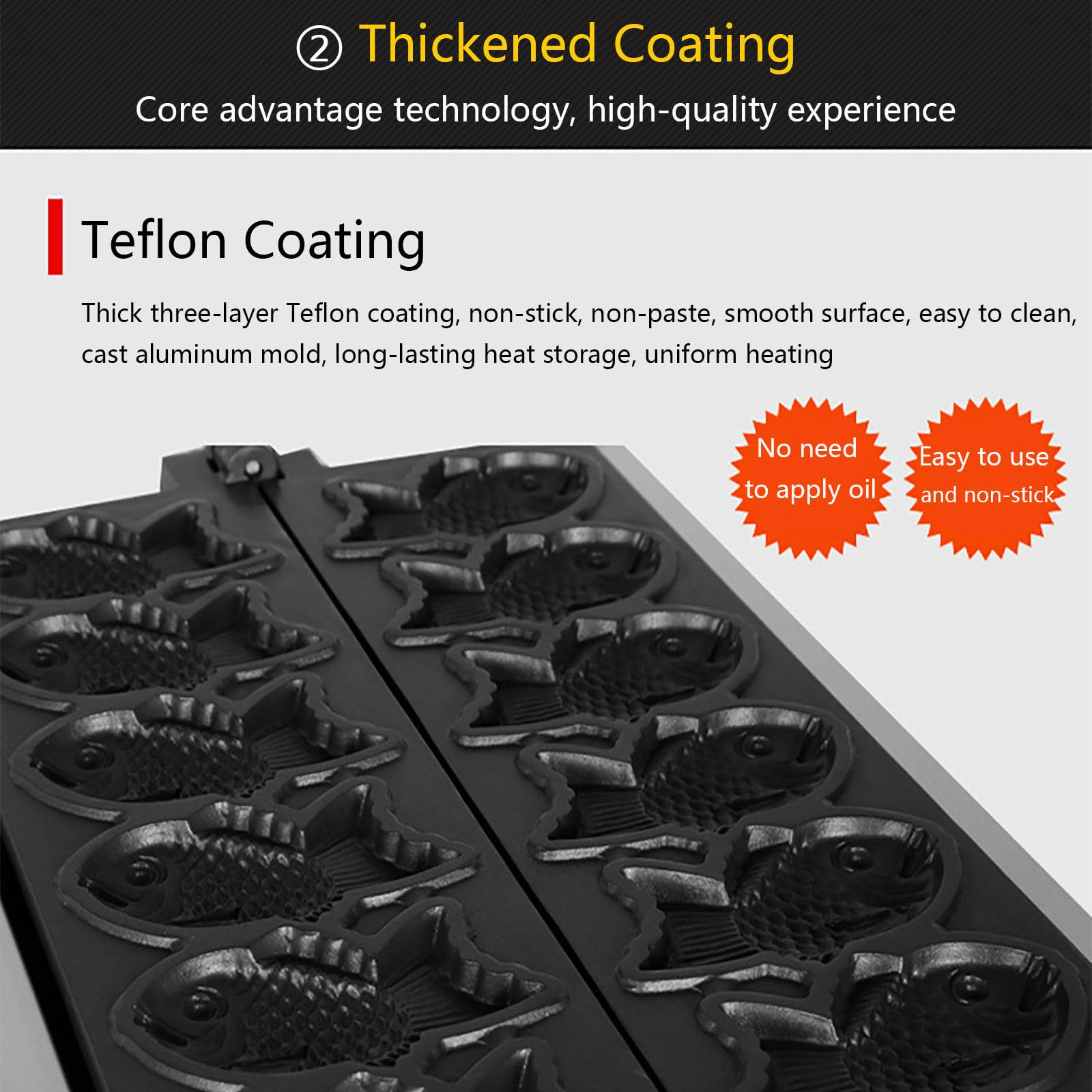 Macchina per Waffle Commerciale Taiyaki Fish, Coni per Waffle Giapponesi Elettrici Antiaderenti a Forma di Pesce, Macchina Professionale Taiyaki in Acciaio Inossidabile,6pcsTaiyaki