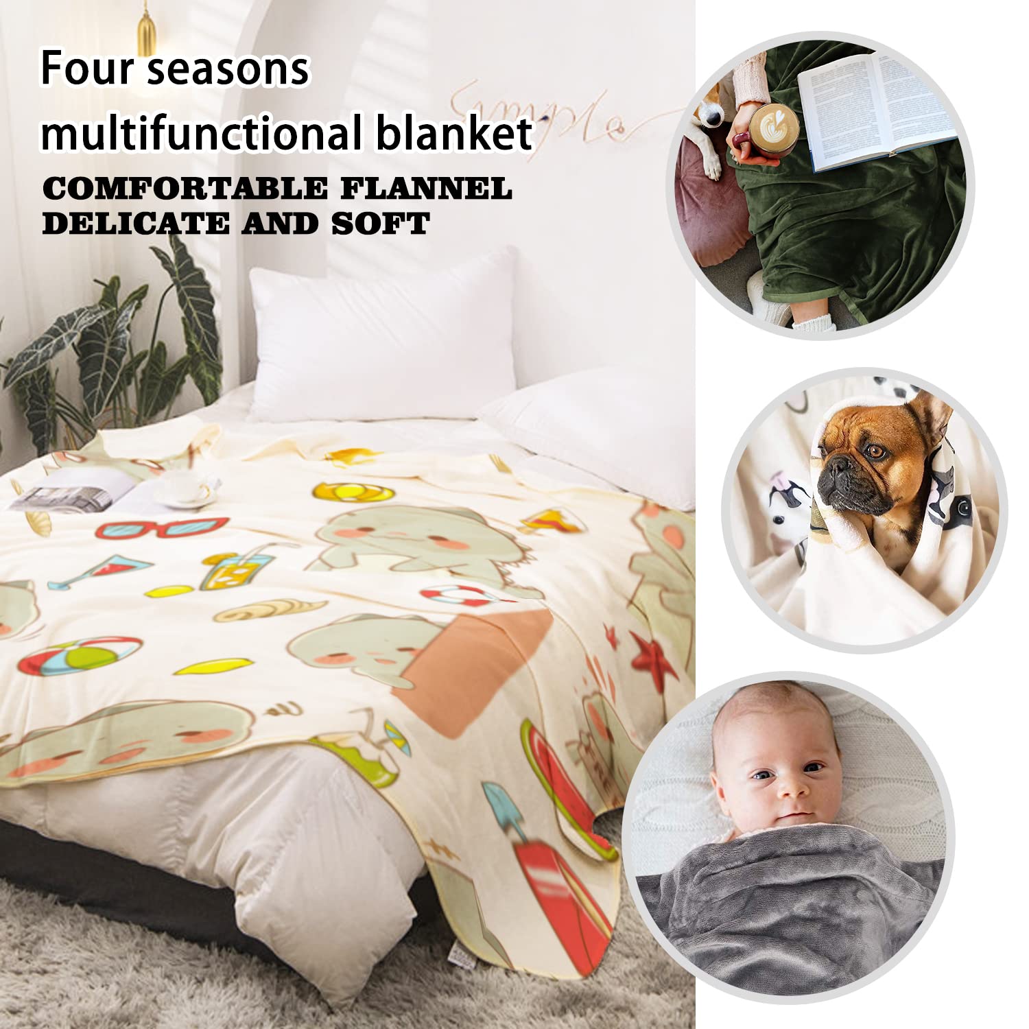 Baby Flannel Blanket - Soft Crib Blanket For Boys & Girls, Giraffe Print, 30x40 Or 40x50 Inch - View #2