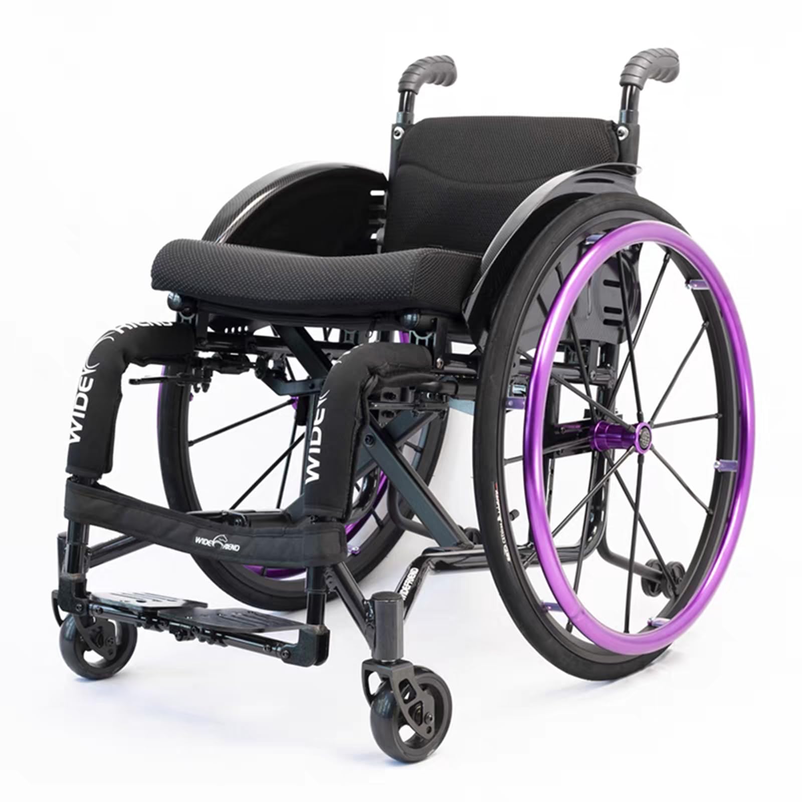 Professional Sports Wheelchair for Adults, Self Propelled Manual Wheelchairs, Folding Lightweight Wheelchair with Handbrakes And Quick Release Rear Wheels & Anti-Tip Wheels(Seat width 40cm,Purple)