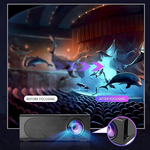 Miniatura 5 de Mini proyector, proyector portátil HD de 1080P, proyector de video de película compatible con HDMIUSBAVtarjeta de memoria5V-2A, apartamento
