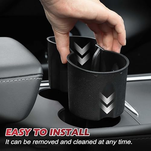 Miniatura 4 de Soporte de vaso para Tesla Modelo Y Modelo 3, nuevo inserto de taza compatible con Tesla Model 3Y 2021 2022 2023 (negro