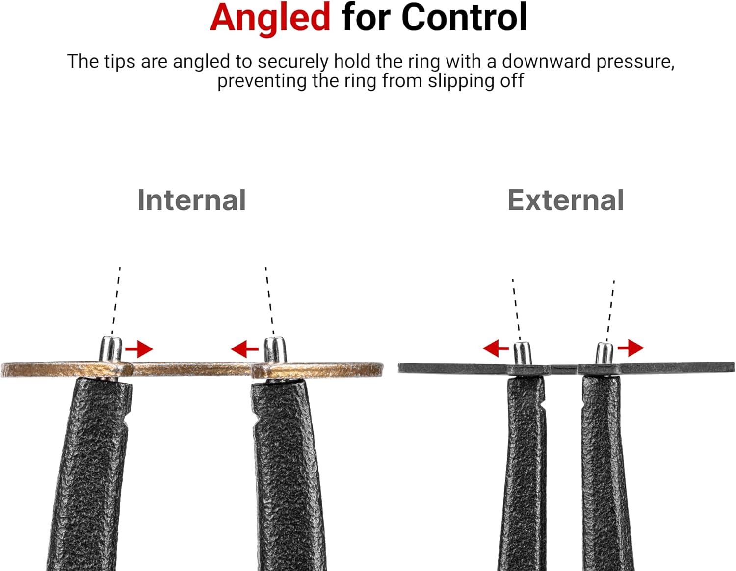 TEKTON 7 Inch Internal and External Retaining Ring Pliers Set, 4-Piece (0.070 in. Tips) | PRR90005