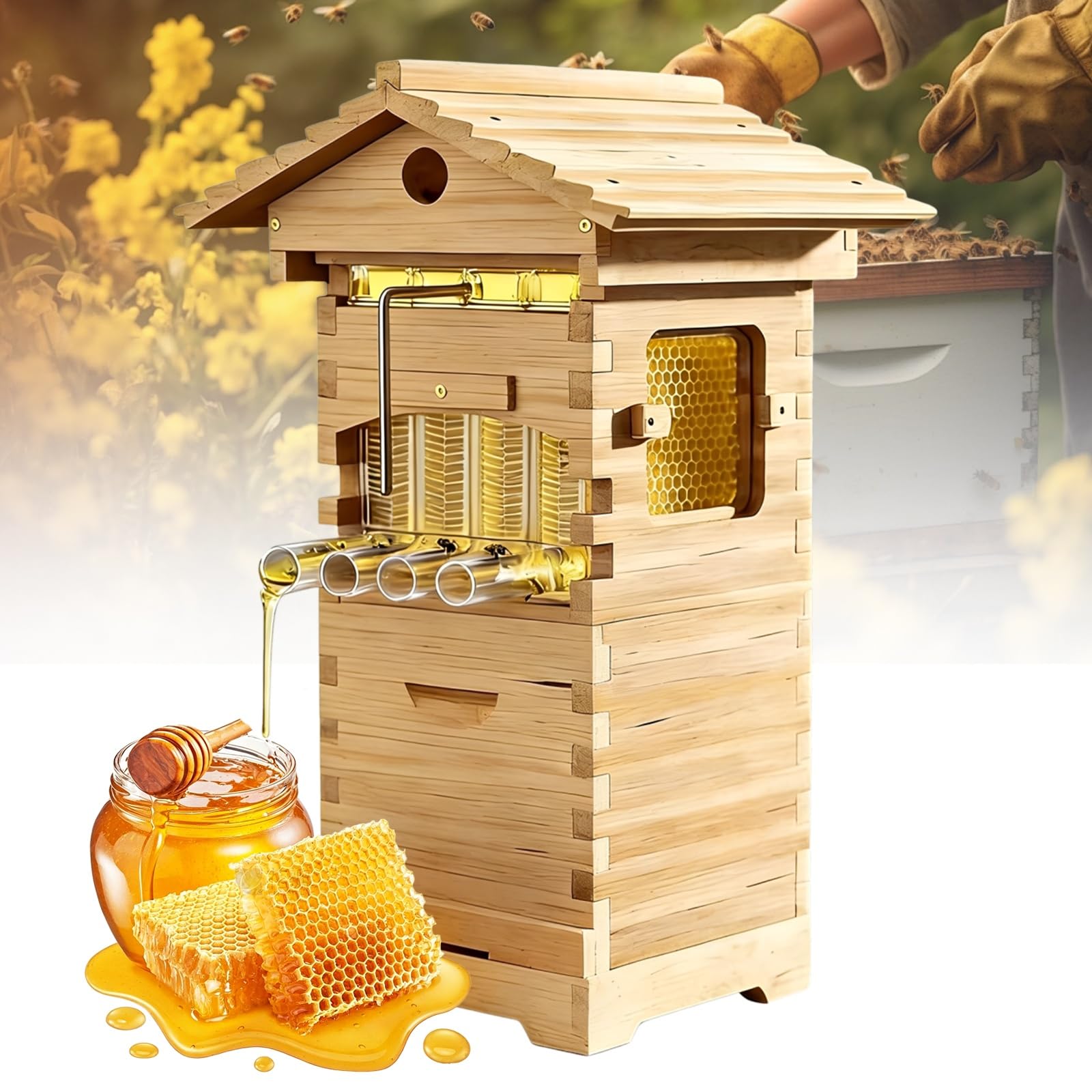 Kit D'apiculture Pour Débutants, Ensemble Complet De Ruche Cirée Avec Extracteur De Miel, Ne Dérange Pas Les Abeilles, Convient Aux Débutants