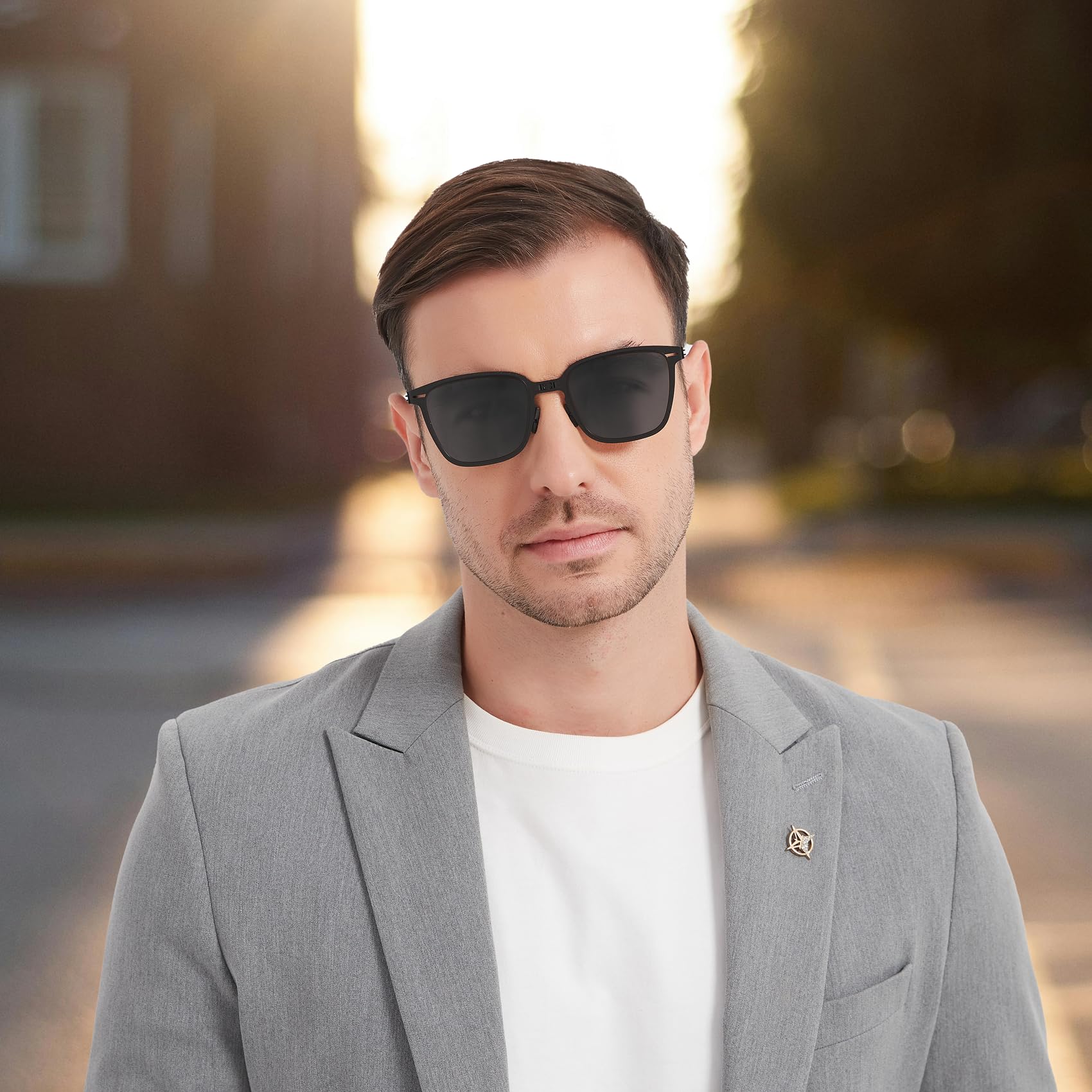 Gafas de sol plegables polarizadas para mujeres y hombres, protección UV400, cuadradas, negras, ultraligeras, retro, clásicas, plegables