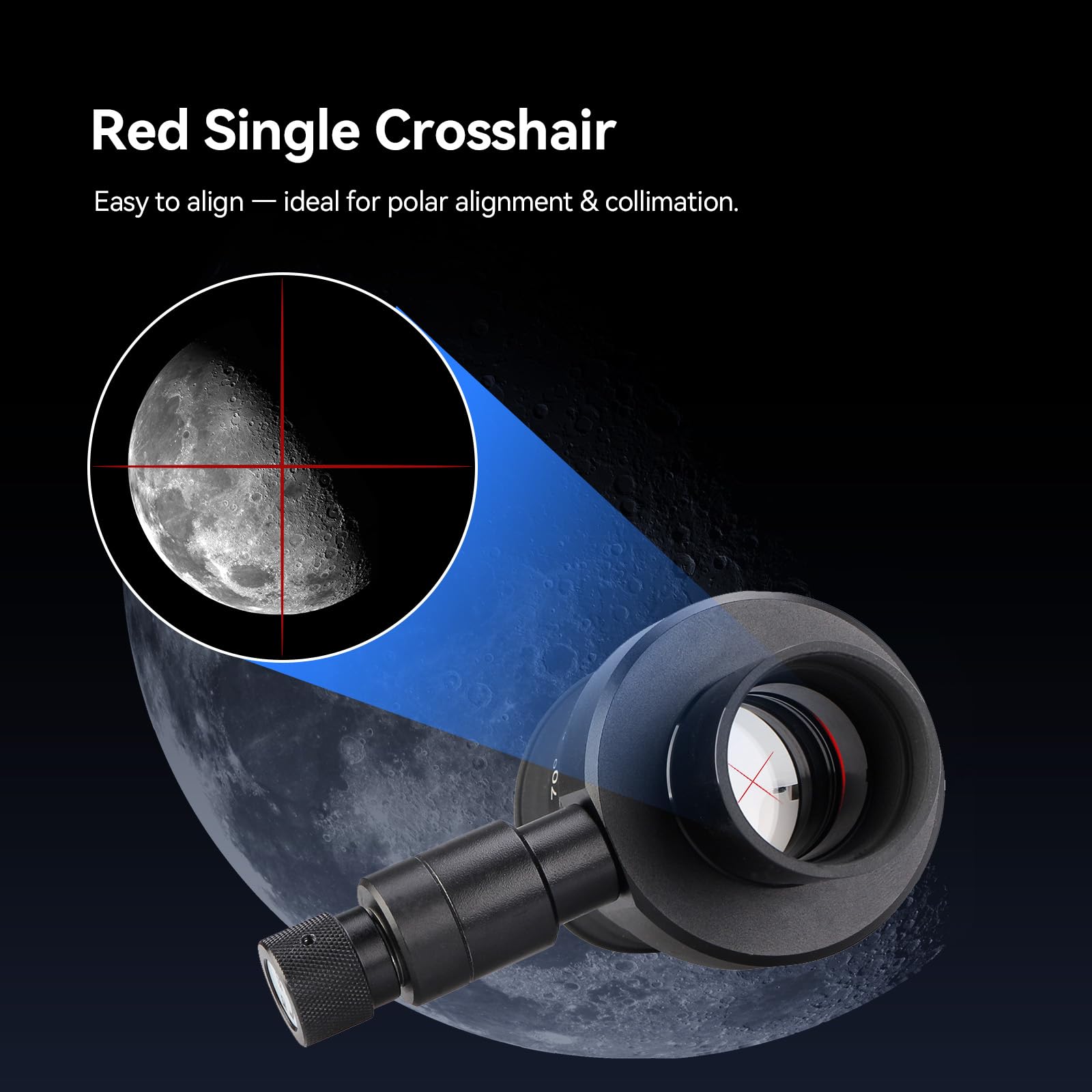 SVBONY SV152 Oculaire réticule 3,2 cm Réticule 20 mm Illuminé Centrage Télescope Oculaire SWA 70 degrés Réglable pour Une astrophotographie étoilée Parfaitement guidée