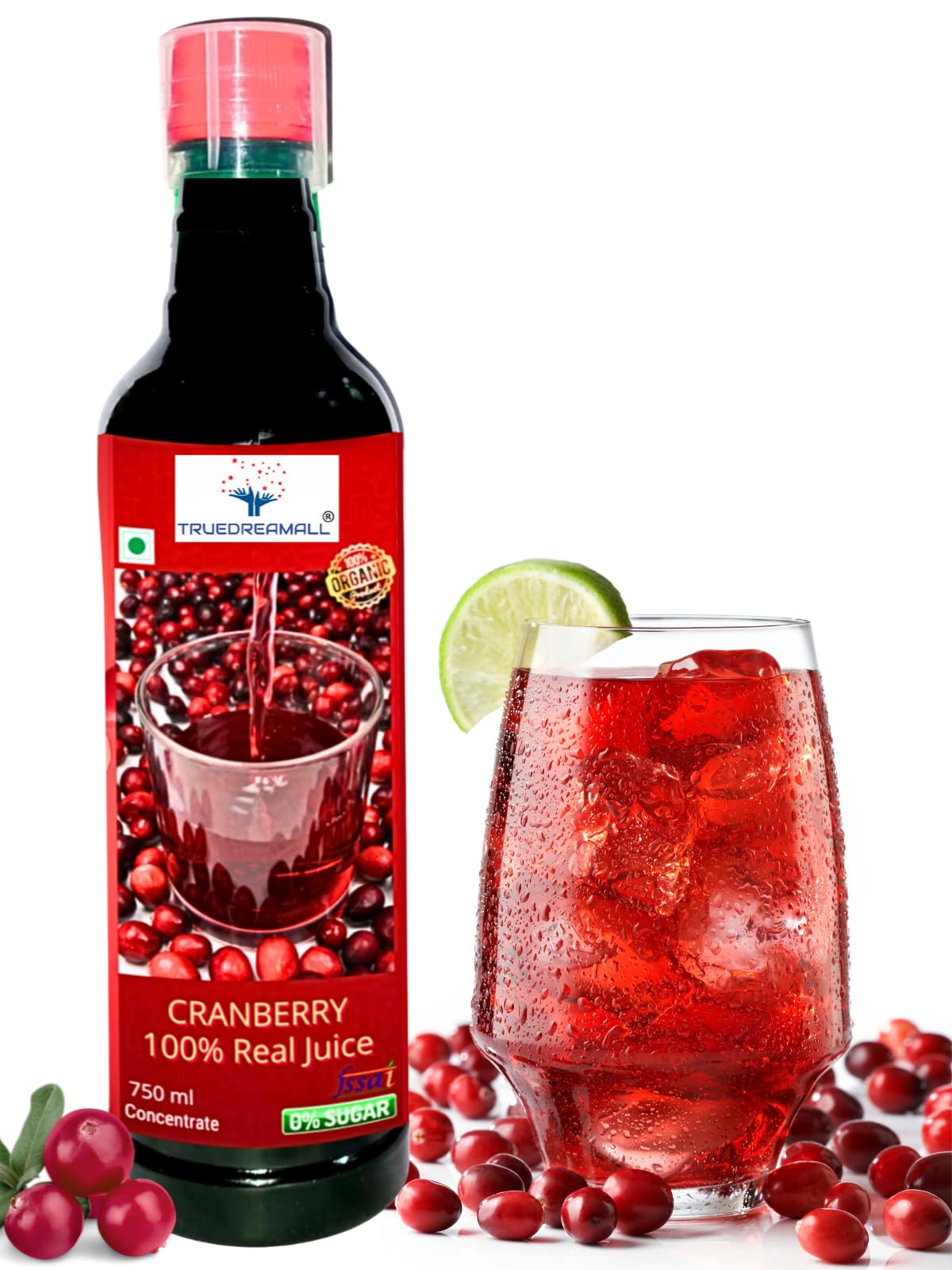TRUEDREAMALL Cranberry Juice- Unsweetened, No Added Sugar, 100% Natural Cranberry Juice, Good for UTI Health, Body Detox (750 ml) Concentrate Juice (B0CVF73JPM) Amazon Price History, Amazon Price Tracker