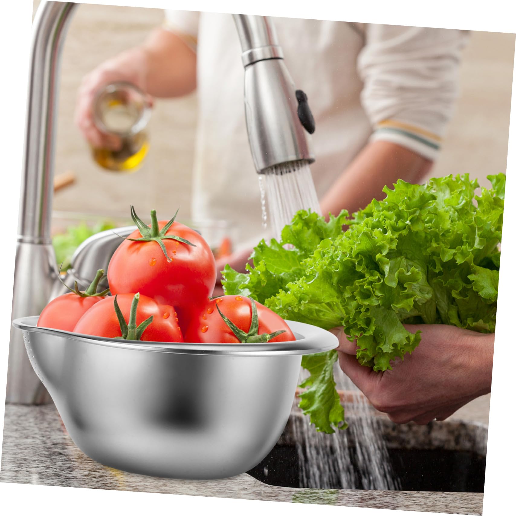 Colador de Cocina Acero Inoxidable Cesta de Drenaje Multiusos para Frutas Verduras y Arroz