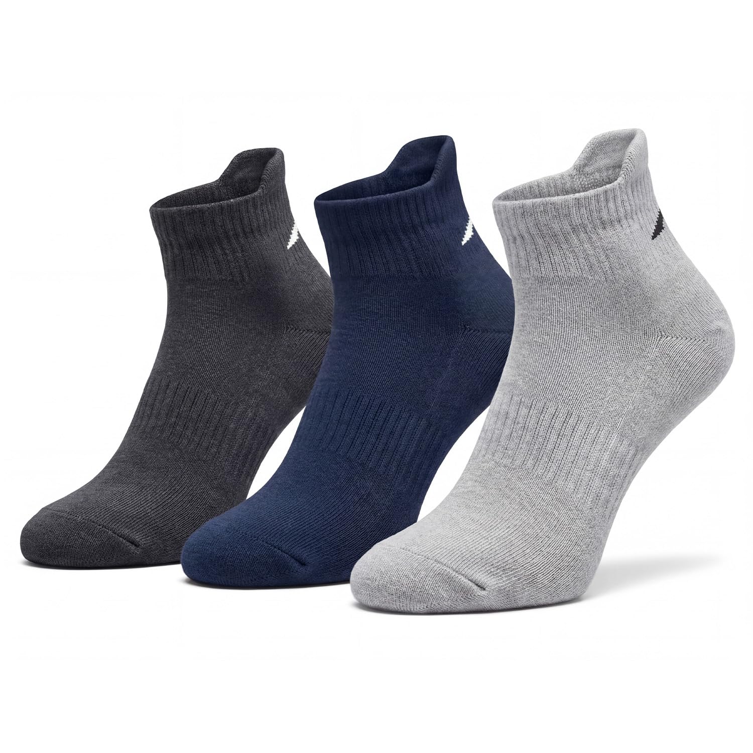 boldfit Ankle Socks for Men & Women Low Cut Cotton Unisex Sports Stockings Breathable Performance Athletic Footies for Men & Women Gym, Running, Office, Casual Wear, Black Grey Navy- (Pack of 3)-picture-10