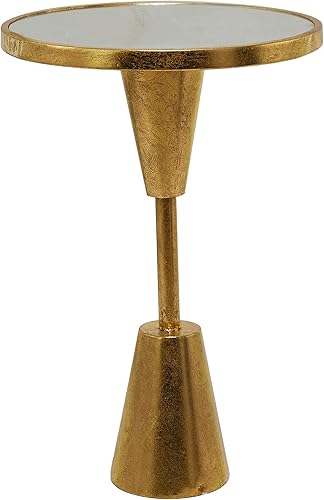 Miniatura 7 de Deco 79 Acento de metal contemporáneo, mesa auxiliar de 16 x 16 x 24 pulgadas, color dorado