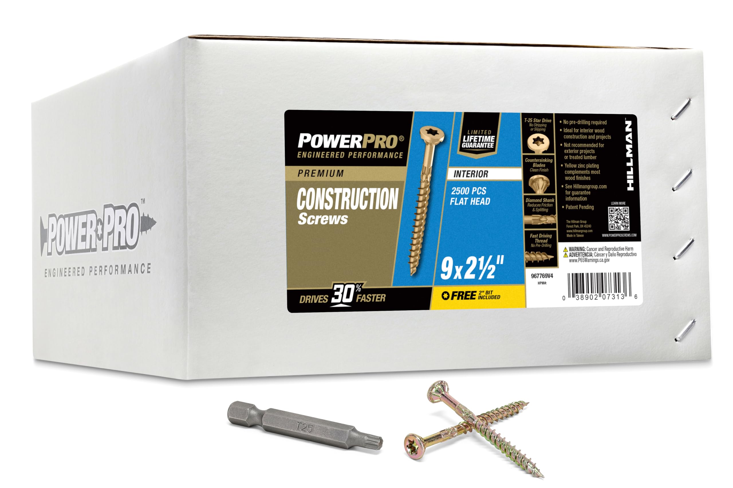 Amazon.co.jp: Power Pro 967769 木製ねじ #9 x 2-1/2 プレミアム