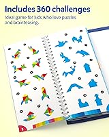 Vista 3 de Rompecabezas Tangram Magnético de Viaje Coogam con Bloques de Construcción 3D, Libros de Rompecabezas de Escritura en Forma de Patrón para Viajes