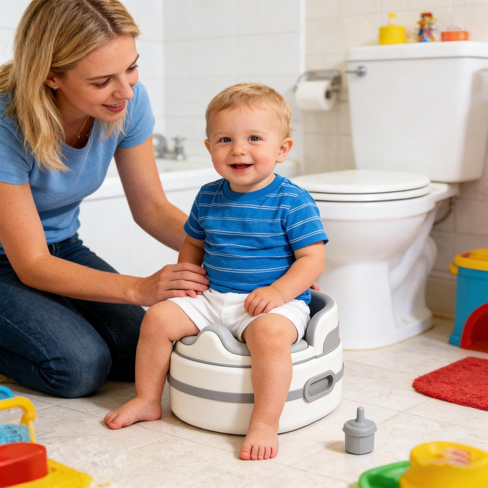 Vasino Portatile Per Bambini Sedere Comodo Con Pulizia Rapida | Seggiolino Per Vasino Da Viaggio Ideale Per Uso In Viaggio Campeggio All'aperto Casa E Gite