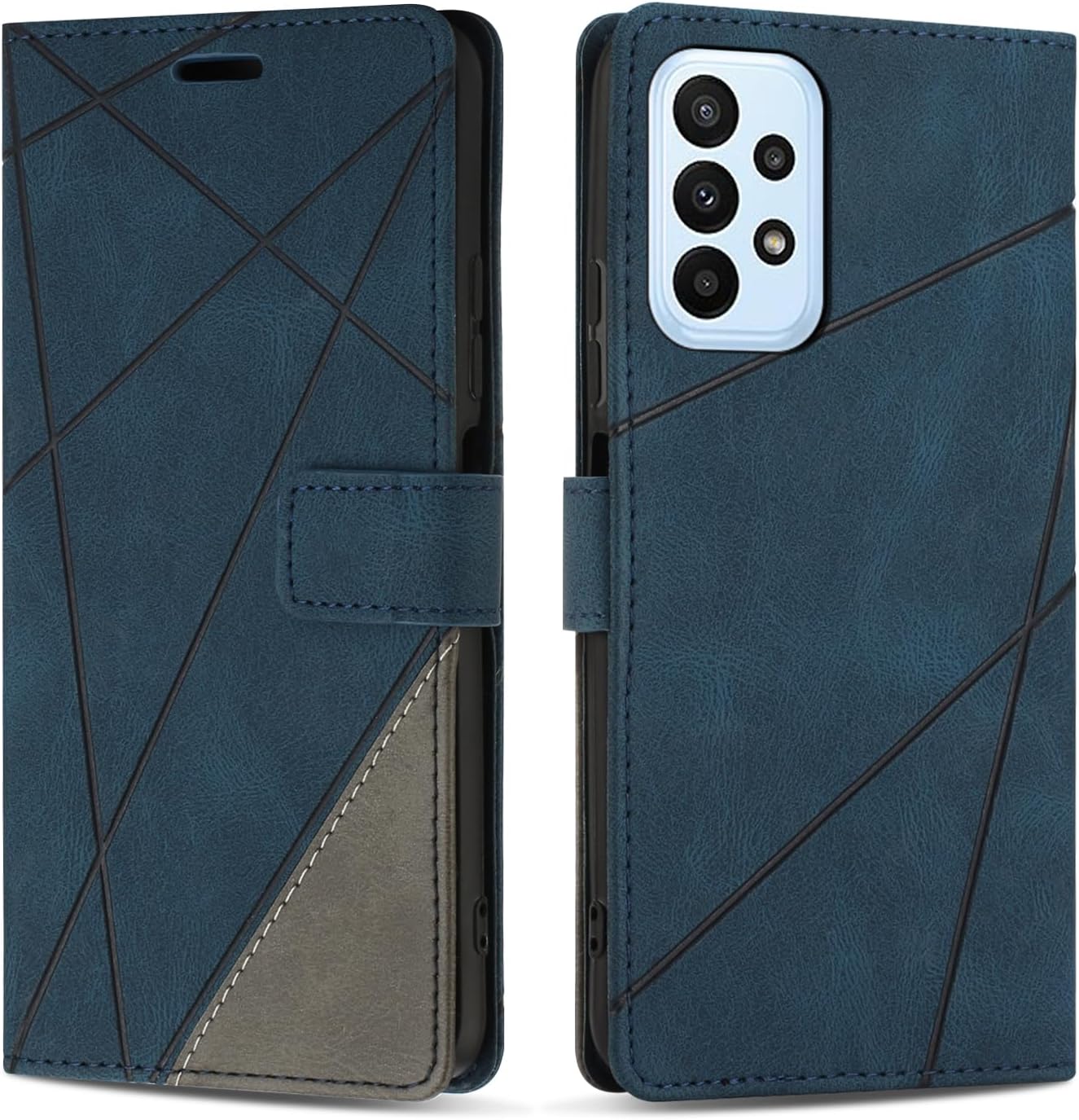 Case for Samsung Galaxy A23 4G / 5G Case Premium PU Leather Mobile Phone Case Wallet Silicone Protective Flip Case for Galaxy A23 4G / 5G Blue