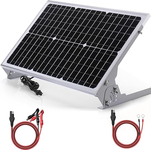 Vista 9 de SUNER POWER Mantenedor de cargador de batería solar de 12 V 50 W, controlador MPPT ultrainteligente integrado, soporte de montaje ajustable, kit