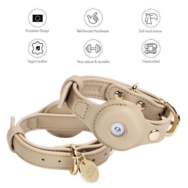 Foto 4 de 8 de NINA WOOF - Collar Cupertino Ajustable para Perro, Compatible con Airtag, Arnes y Correa para Perros Hecho…