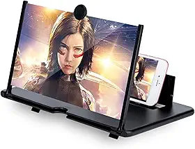Lupa de tela de telefone 3D de 12 polegadas – ampliador de tela HD para vídeos, filmes, jogos – suporte dobrável para telefone com amplificador de tela – suporta todos os smartphones (preto)