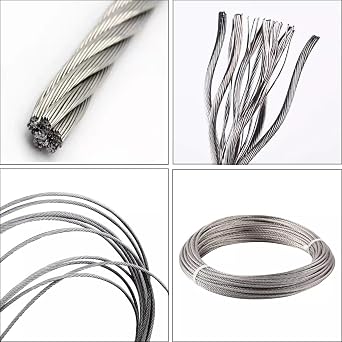 Wire Rope 304 Stainless Steel Rope, Clothesline 2.5mm Wire Rope, 7x19 Decorative Rope Curtain Wire Rope(2.5mm/100m)