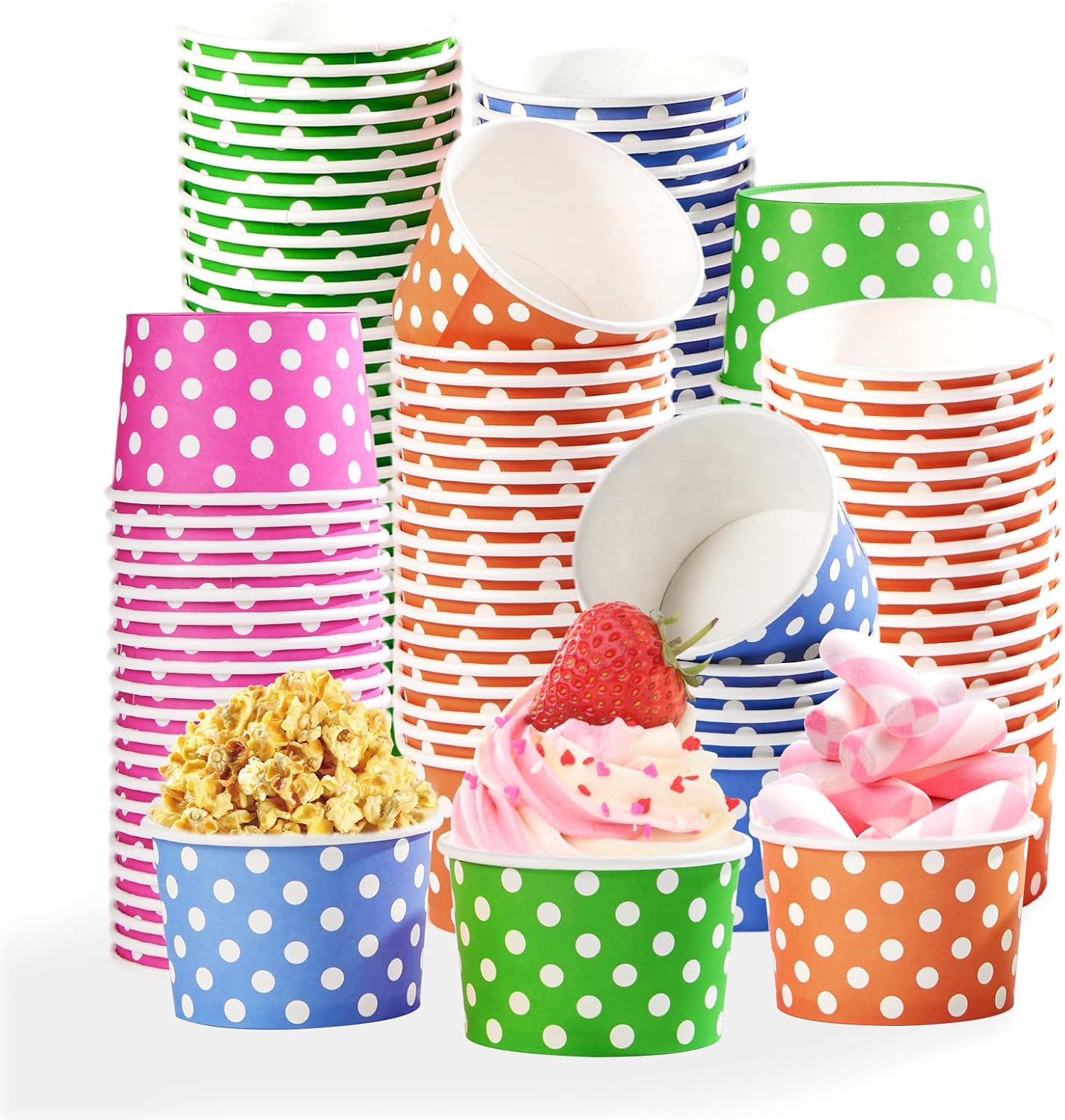 120 Pcs Gingham Paper Cups 12 oz Disposable Green Paper Dessert Snack Bowls Sage Green Gingham Ice Cream Cups Food Yogurt Cup Containers for Hot or Cold Food Soup CandiesBirthday Wedding Bride Shower