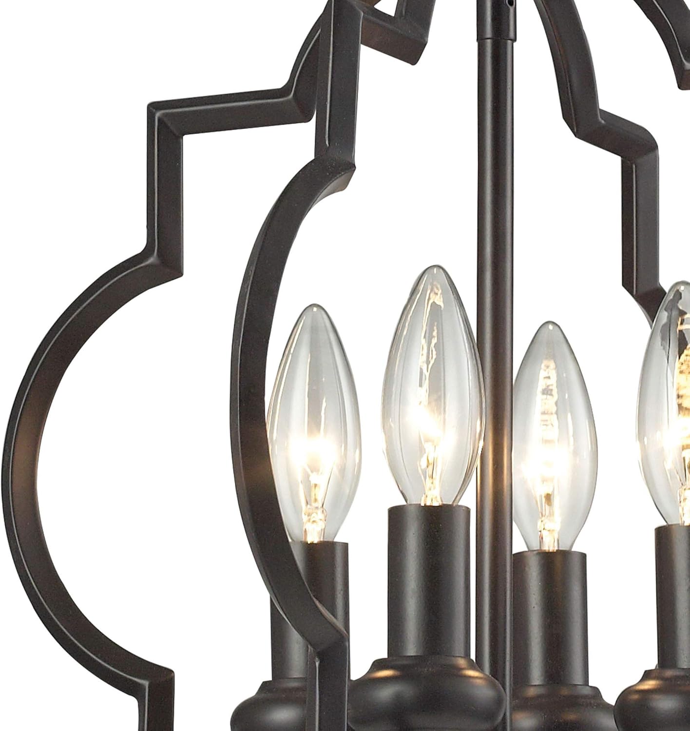 Elk Home Chandette 4-Light Chandelier - in Oil Rubbed Bronze Finish, 14-Inch Wide, Transitional Style