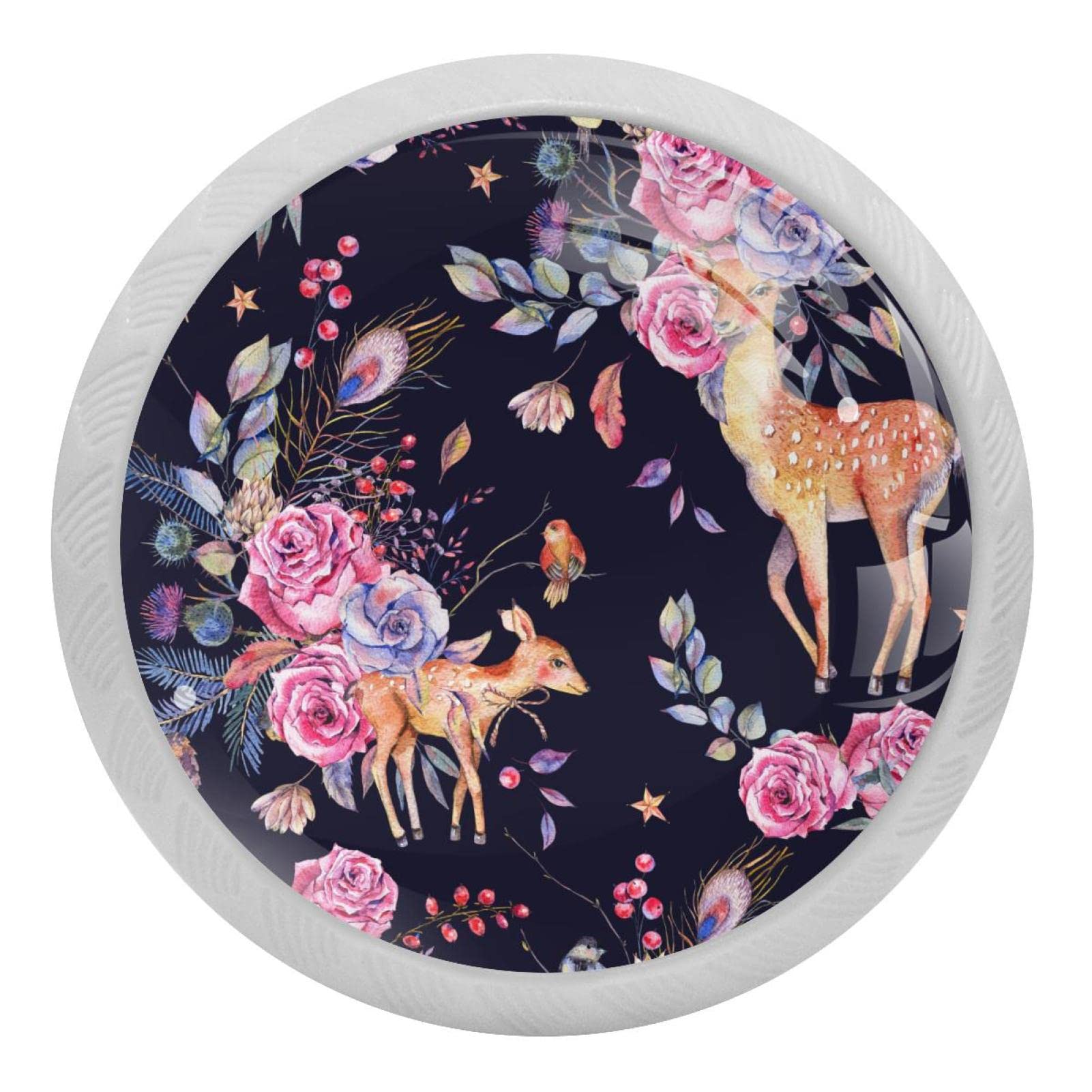 Poignées de tiroir de commode en verre fluorescent bouton meuble