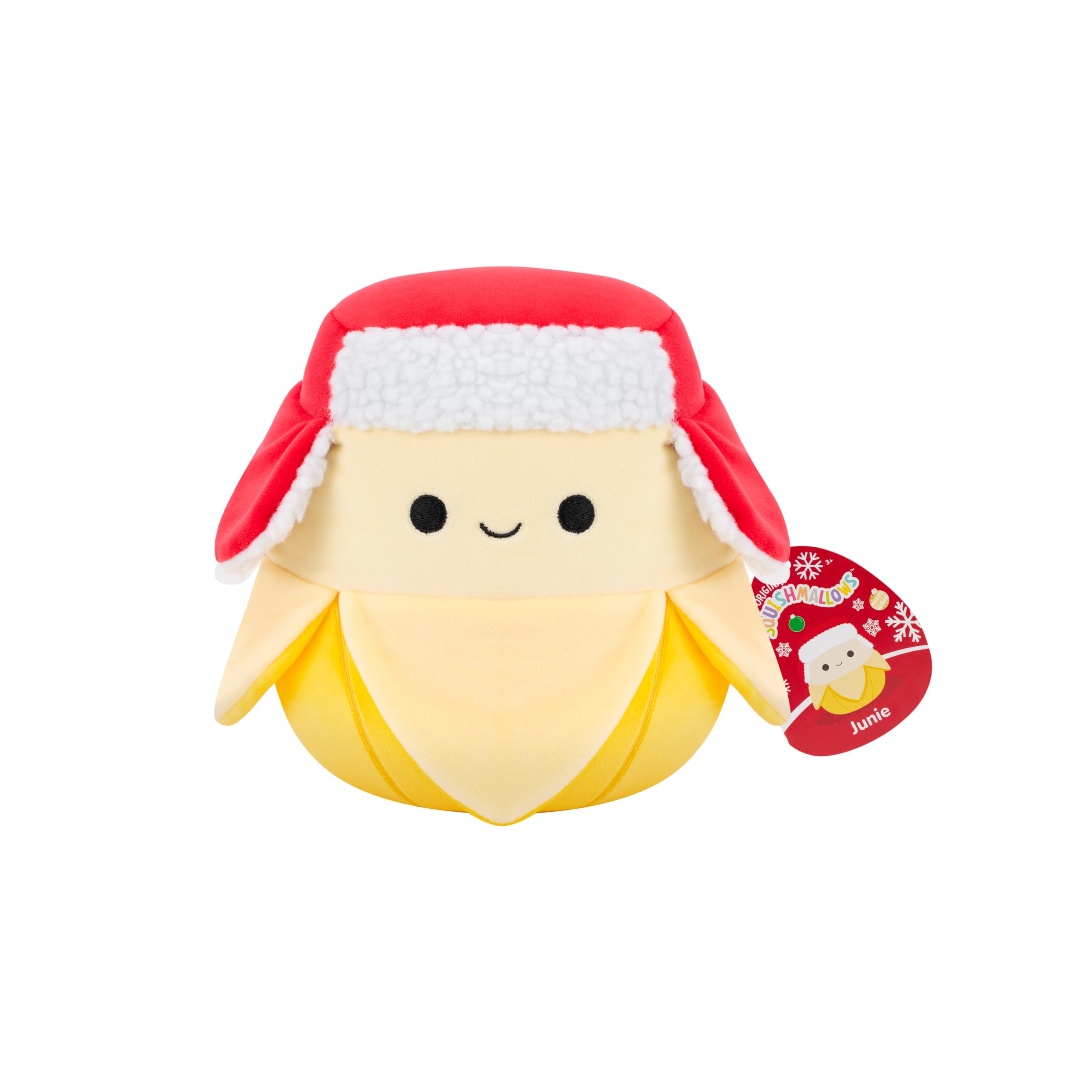 Squishmallows Original 7.5-Inch Junie the Yellow Banana Holiday Plush | Collectable Cute Plush Toy, Cuddly Toys for Children, Soft Toys, Cute Teddies Suitable for Girls and Boys