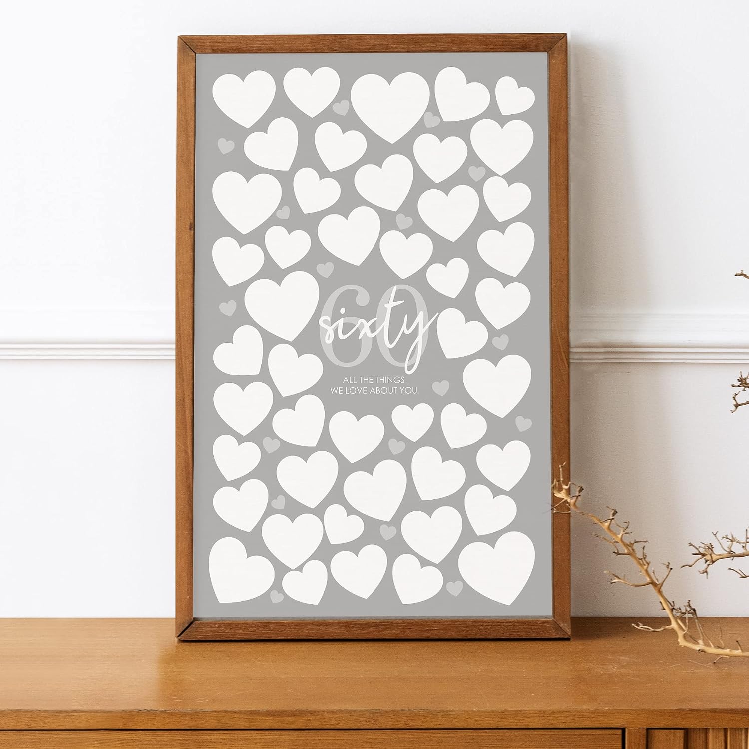 Karto 60th Birthday Signature Board - Heart Grey image 5