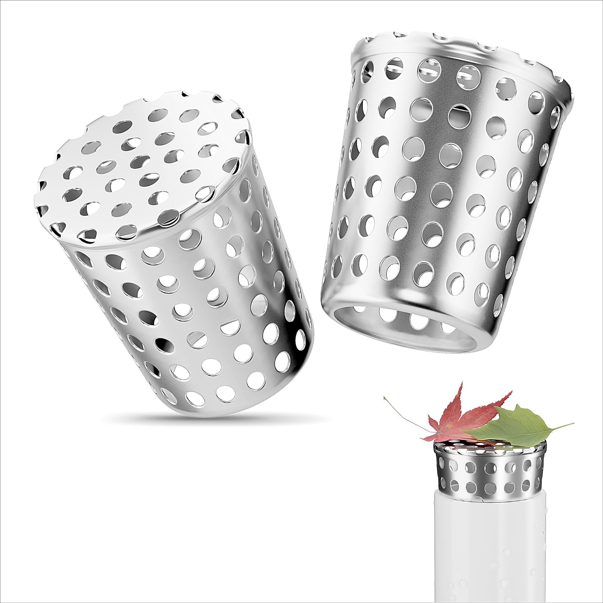 Downpipe Leaf Guard Mesh, 2 Pieces Drain Cover for 50mm Diameter Downspout