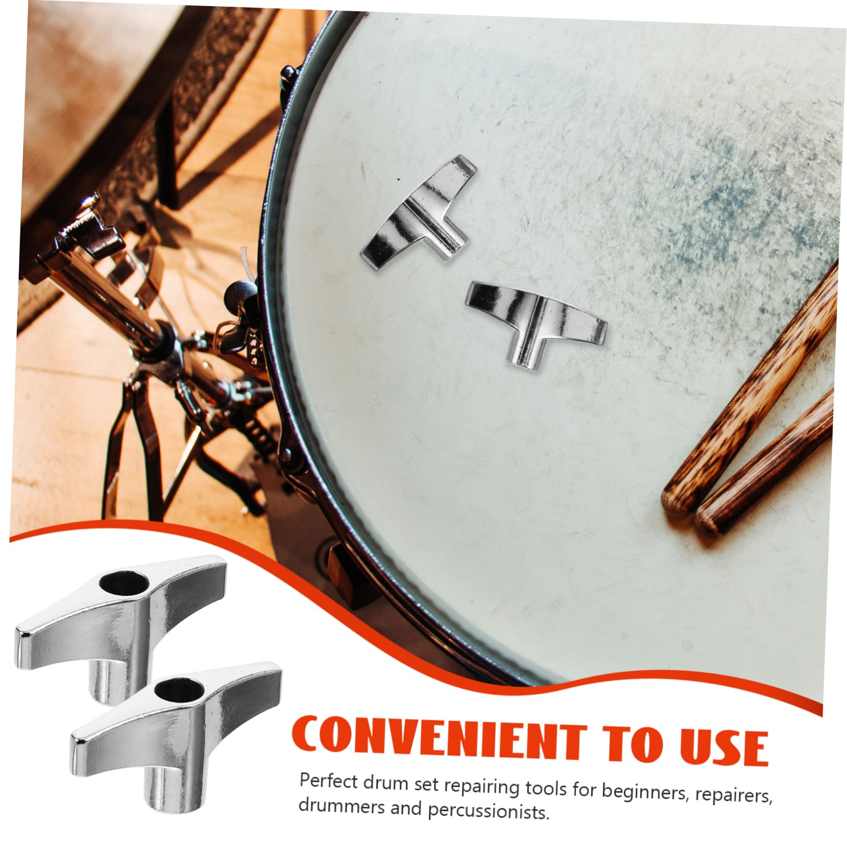 SUPVOX Drum Set Keys Drum Tuning Tools 2pcs Screw Head for Percussion Instruments Parts
