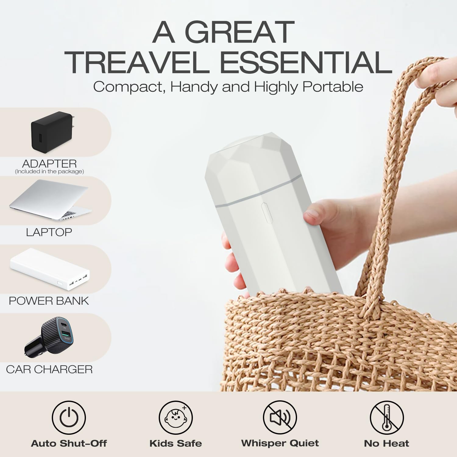 Diffusore Di Aromi Ricaricabile - Portatile Per Auto E Casa Con Oli Essenziali - Foto 7