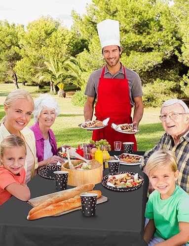 Miniatura 7 de 141 piezas de suministros de fiesta de color negro y oro rosa, los juegos de vajilla de fiesta incluyen platos de papel, servilletas, tazas y