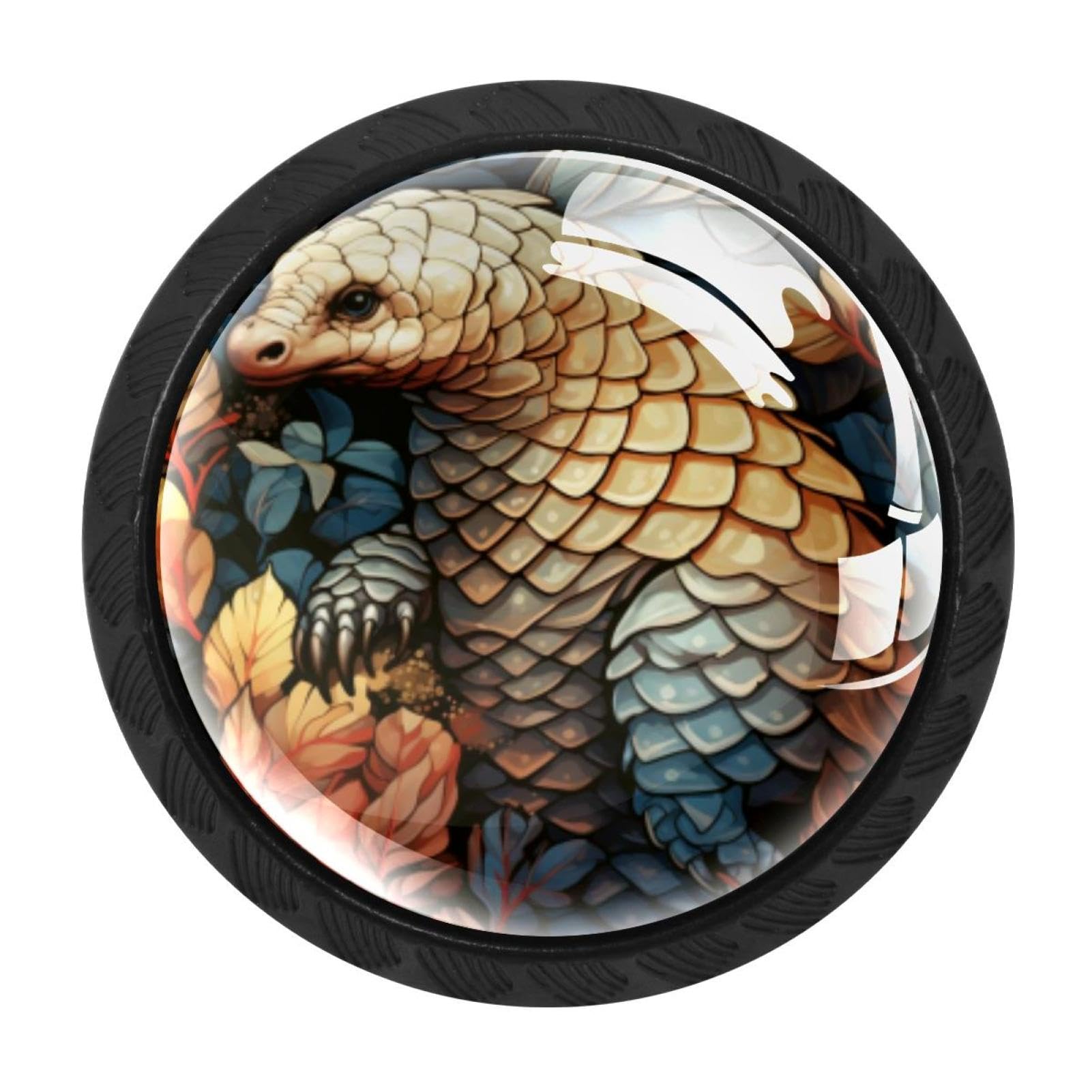 CHENZZZZ 4 Pack Cabinet Handles Black Pangolin Cabinet Knobs Draw