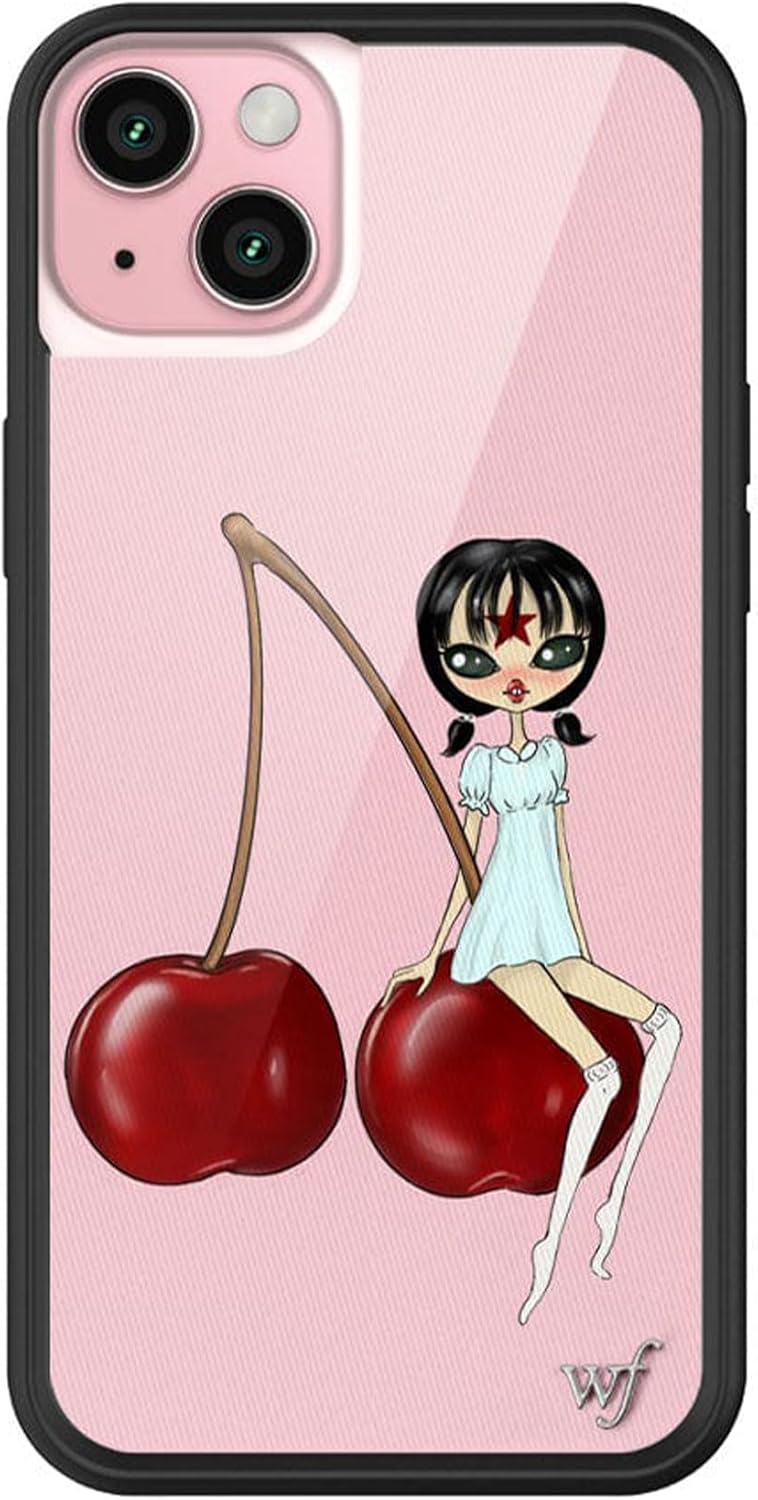 Wildflower Cases - Compatible with iPhone 15 Plus| Protective Bumper, 6.5ft Drop Test Certified, Women Owned Small Business | Cherry Aesthetic Trendy Pink Girl | Collab - Cindy Kimberly