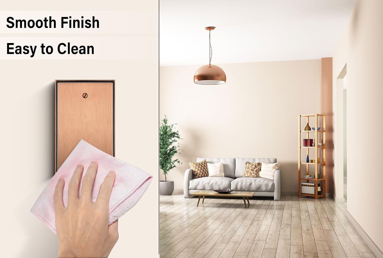 Henne Bery Soft Modern Decorative Wall Plate Switch Plate Outlet Cover (Single Blank 2PK, Antique Copper) image 5