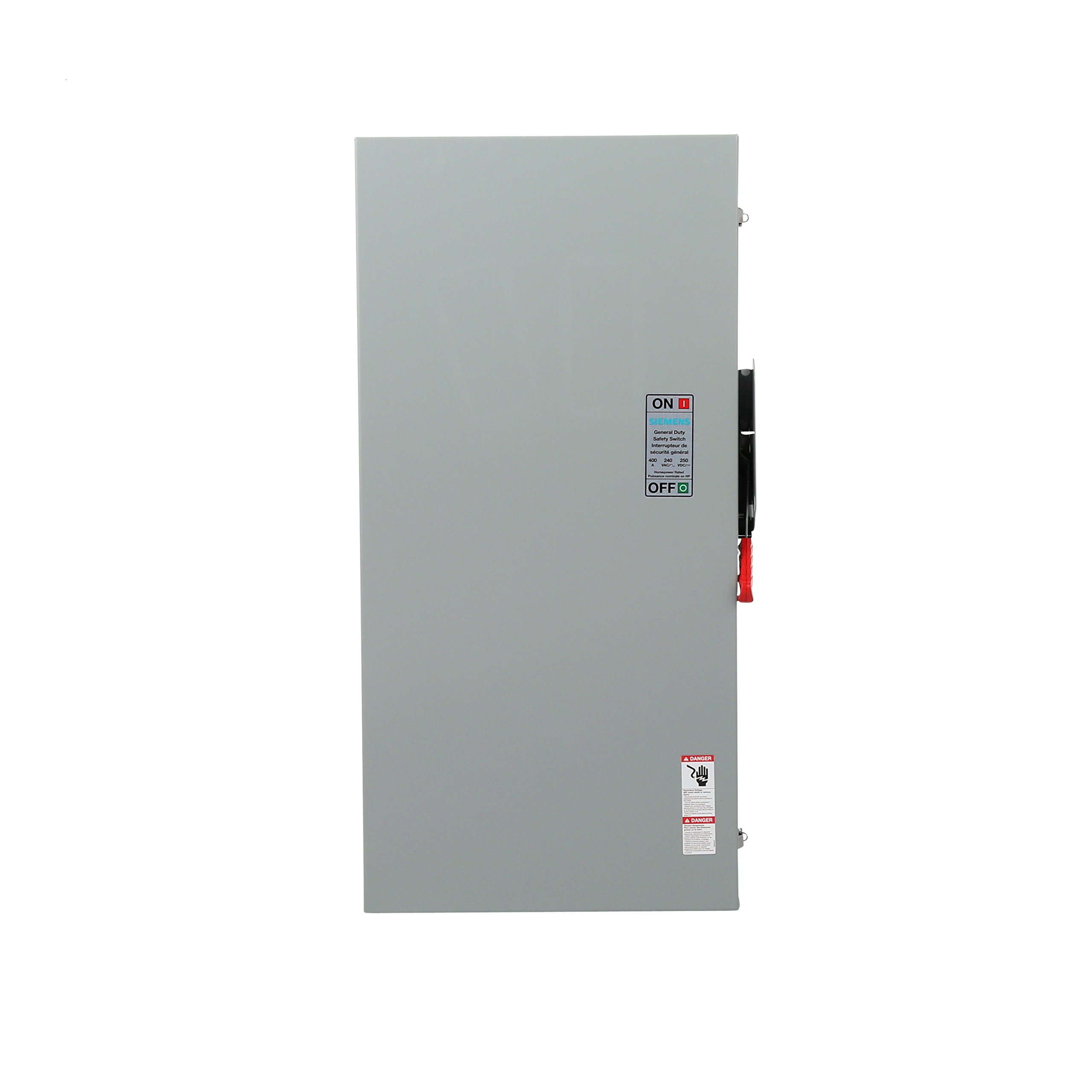 Siemens GF325NRA General Duty Safety Switch, Fusible, 3 Pole, 240 Volt, 400 Amp, Outdoor Rated, 45.32