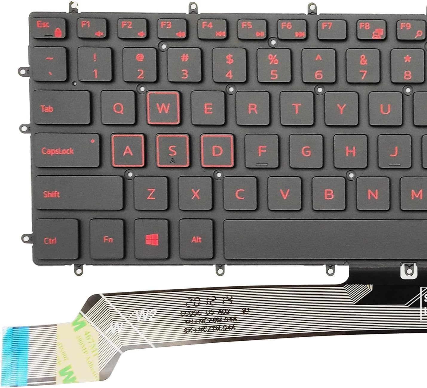 Laptop Keyboard with Red Backlit Replacement for Dell G3 3500 3579 3590 3779 G5 5500 5587 5590 G7 7590 7588 7790 Series Gaming Notebook(Red Print)