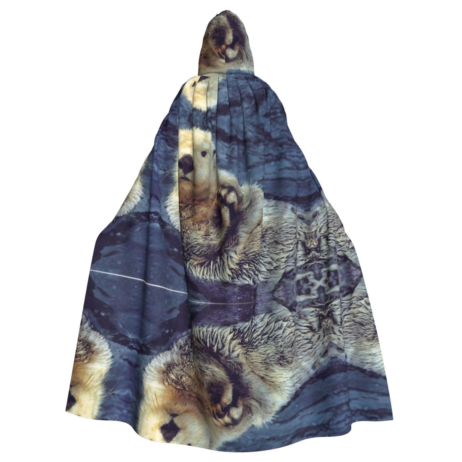 White Otter Unisex Hooded Halloween Cloak Cosplay Halloween Christmas Fancy Dress Costumes For Adults
