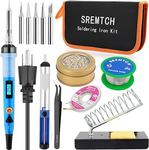 Kit de soldador electrónico pistola de soldadura LCD digital de 80 W con interruptor de encendidoapagado ajustable control de temperatura y