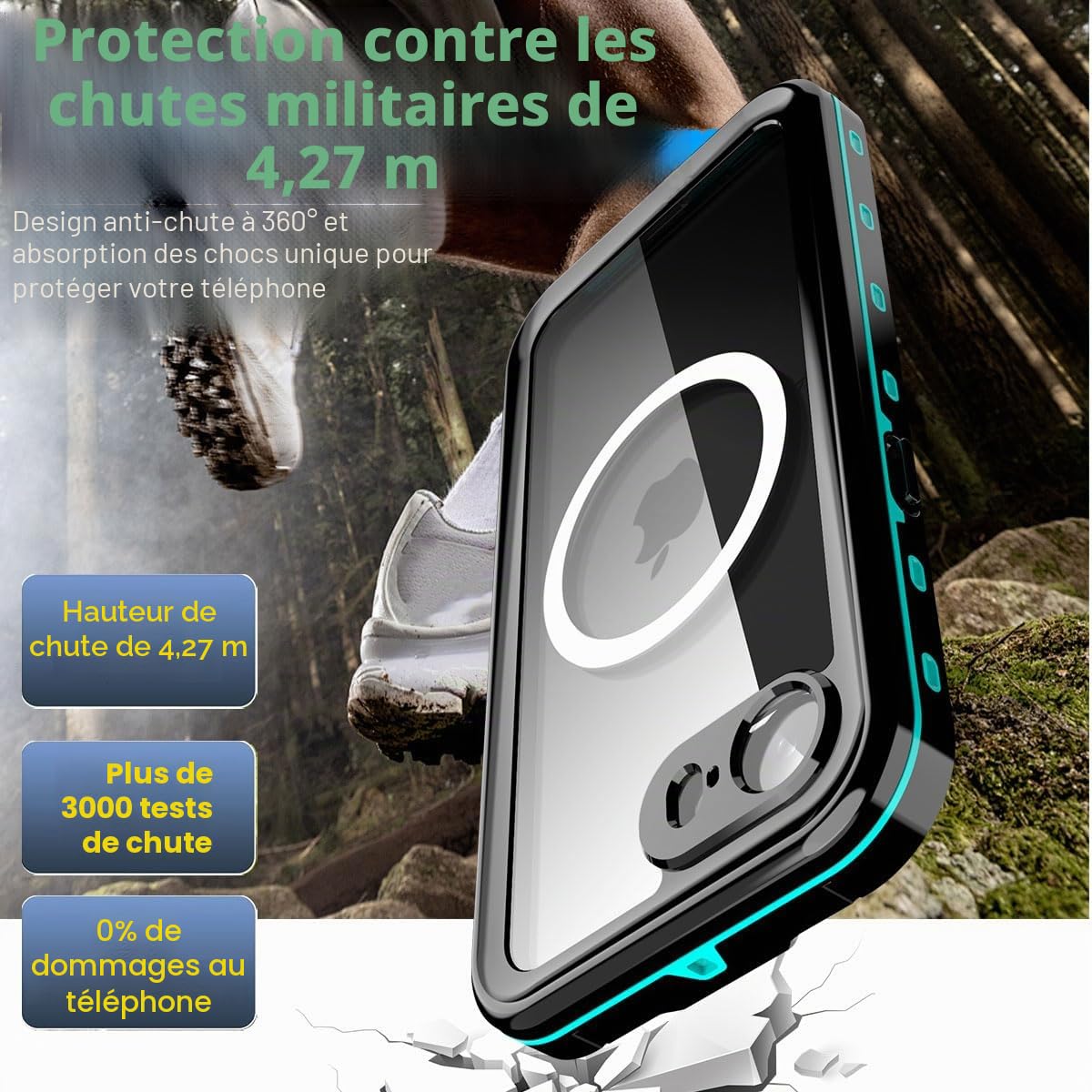 AICase Coque étanche pour iPhone 16e/iPhone 17e, MagSafe, résistante à la Neige et à la poussière, certifiée IP68, Protection 360°, pour iPhone 16e 2025/iPhone 17e 2026 de 6,1"